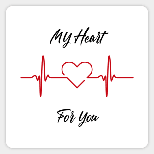 Valentines Day: My Heart Beats for You ECG/EKG Sticker
